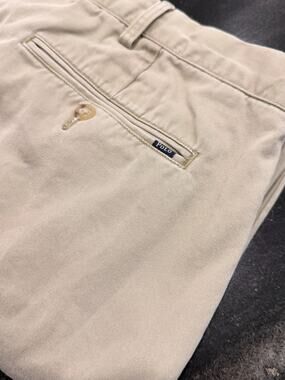 Polo Ralph Lauren Mens 46B 32 Big Tall Khaki Chino Pants Classic Fit Flat Front